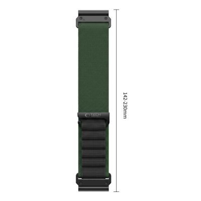 3. Pasek Tech-Protect Nylon Pro na Garmin Fenix 5X / 5X Plus / 6X / 6X Pro / 7X / 8 / 8 Pro / 9 / 9 Pro (51 mm) - czarno-zielony