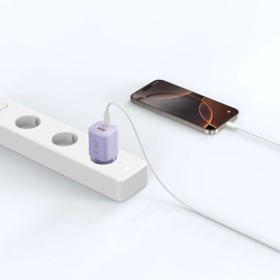 6. Ładowarka sieciowa Tech-Protect NCM33 PD 33W QC3.0 USB-C / USB-C - fioletowa