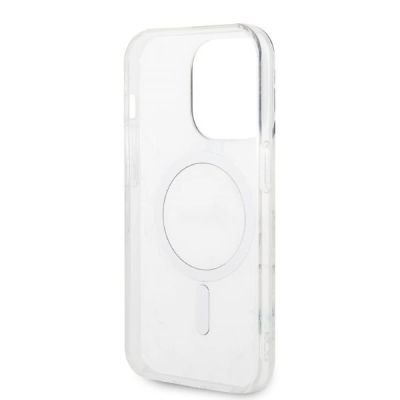 7. Etui Guess Marble MagSafe na iPhone 14 Pro + ładowarka indukcyjna - czarne