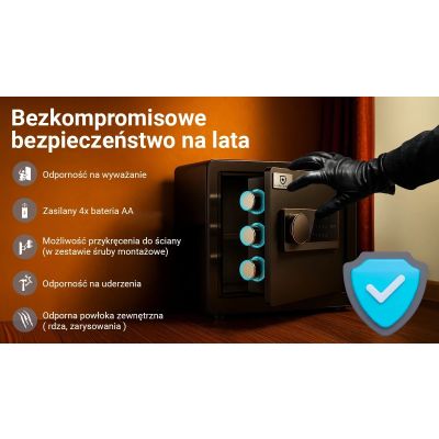 12. Extralink Lock Star A6-25 | Sejf elektroniczny | na kod