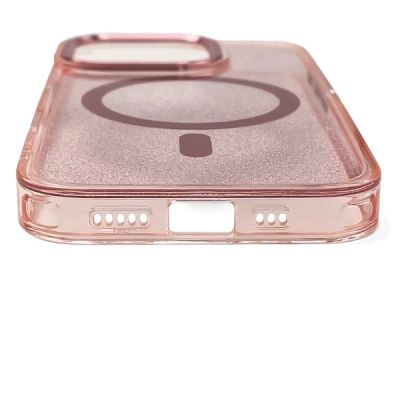 5. Etui brokatowe Glitter Case z MagSafe na Samsung Galaxy S25 Edge - różowe