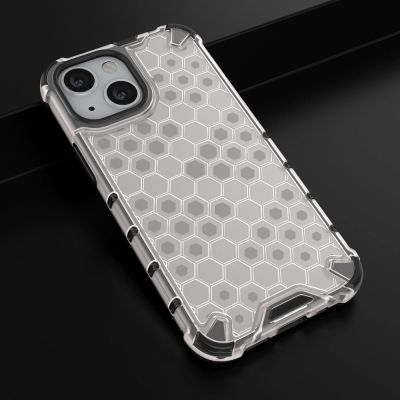 14. Honeycomb etui pancerny pokrowiec z żelową ramką iPhone 13 mini przezroczysty