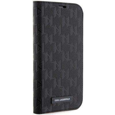 5. Etui Karl Lagerfeld Saffiano Monogram na iPhone 14 Pro - czarne