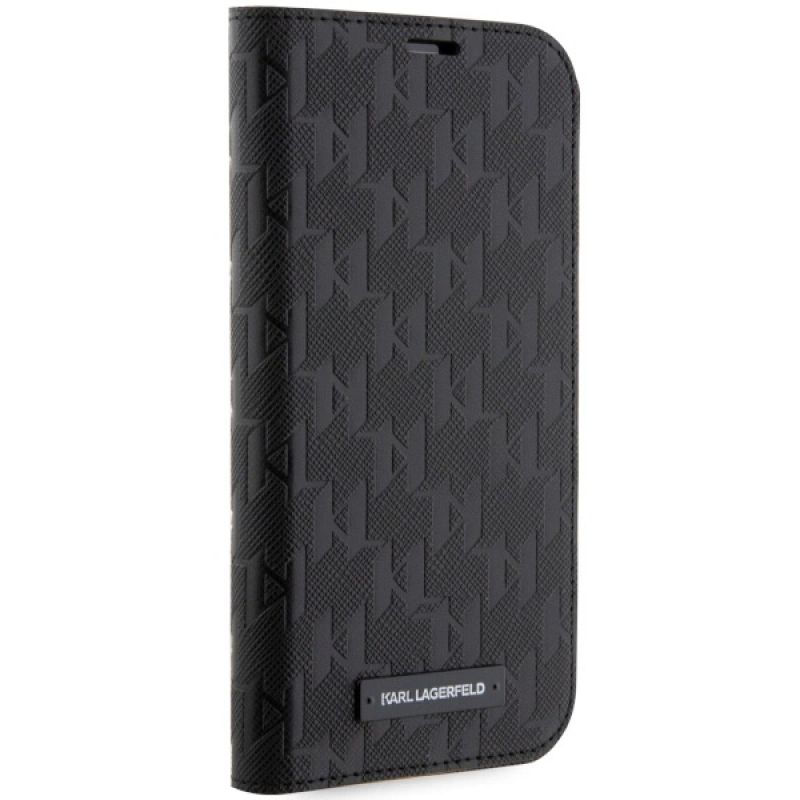 5. Etui Karl Lagerfeld Saffiano Monogram na iPhone 14 Pro - czarne