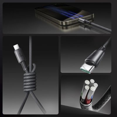 5. Kabel Joyroom S-A50 Unlimited Series 60W USB-C - USB-C z organizerem magnetycznym 1,2m - szary