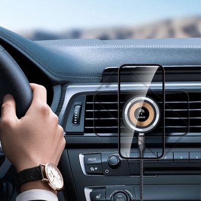 17. Uchwyt magnetyczny z ładowarką indukcyjną MagSafe na kokpit/kratkę nawiewu 15W Dudao F12MAX+ - czarna