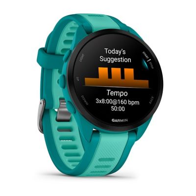 3. Zegarek sportowy Garmin Forerunner 165 Music AMOLED 43mm Turquoise Aqua