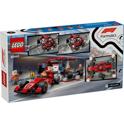 2. LEGO CITY 60443 F1 Pit stop i mechanicy z bolidem Ferrari