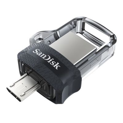 11. Pendrive SanDisk Ultra Dual Drive M3.0 SDDD3-032G-G46 (32GB; microUSB, USB 3.0; kolor szary)