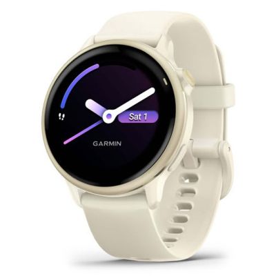 9. Zegarek Garmin Vivoactive 6 42mm Bone/Lunar Gold