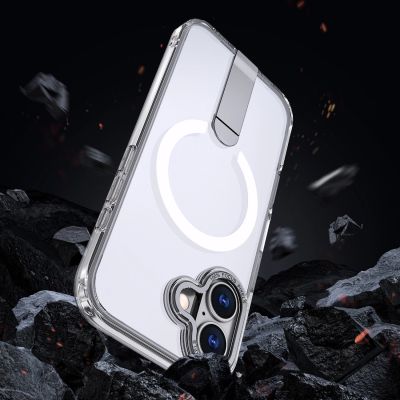 5. Etui Hybrid Armor X na iPhone 17 z podstawką kompatybilne z MagSafe - przezroczyste
