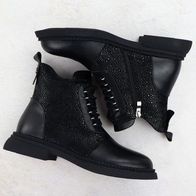 4. Skórzane botki damskie ocieplane S.Barski 52-612