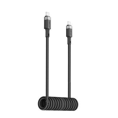 3. Kabel Acefast C14-03 USB-C - USB-C sprężynowy 480Mb/s 3A 1.2m - czarny