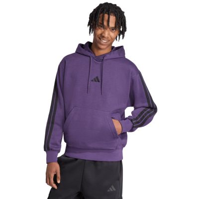 13. Bluza męska adidas Essentials 3-Stripes Fleece fioletowa JX0740