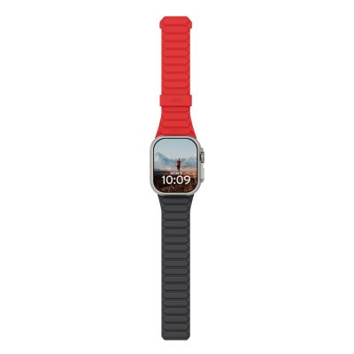 9. UAG Pathfinder - silikonowy dwustronny pasek magnetyczny do Apple Watch series 4-6 & SE 1-3, 44mm / series 7-9, 45mm / series 10-11, 46mm / Ultra 1-3, 49mm (ash/lava)