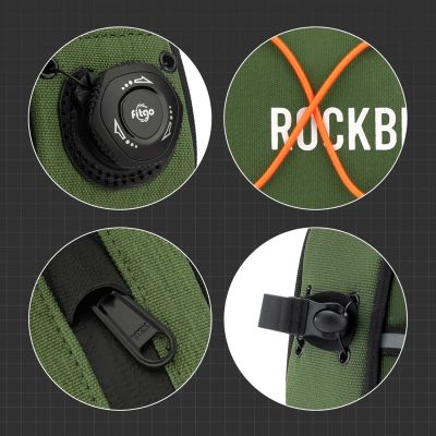 8. Torba rowerowa Rockbros 30120045001 ROAD TO SKY na górną rurę ramy wodoodporna 0,7L - zielona