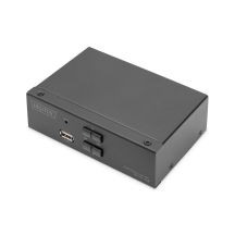 Digitus Przełącznik KVM, 2x1 DP, DP Out, USB