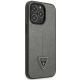 4. Etui Guess Saffiano Triangle Logo na iPhone 14 Pro - srebrne
