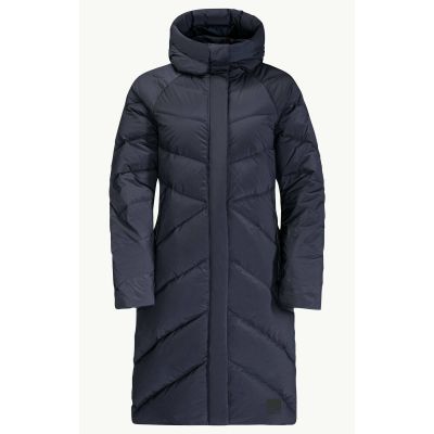 2. Kurtka zimowa damska Jack Wolfskin MARIENPLATZ COAT W night blue Down Insulated granatowa  (1206971_1010)