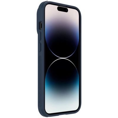 6. Nillkin Textured S Case etui iPhone 14 Pro pancerny pokrowiec z osłoną na aparat niebieski
