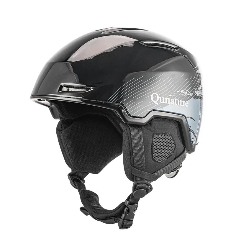 Kask narciarski Qunature 10130003004 z nausznikami snowboard 54-58 cm - czarny