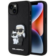 Etui Karl Lagerfeld Saffiano Karl & Choupette na iPhone 13 / 14 / 15 - czarne
