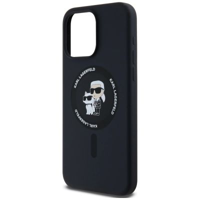 6. Etui Karl Lagerfeld Silicone Karl&Choupette Ring MagSafe na iPhone 15 Pro Max - czarne