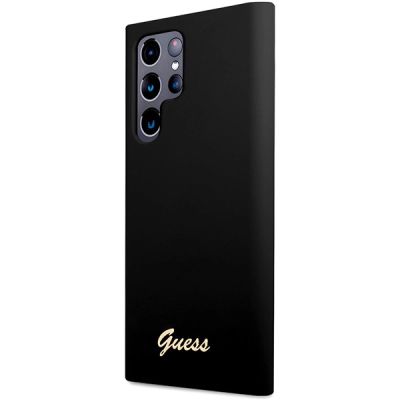 2. Etui Guess Silicone Vintage Gold Logo na Samsung Galaxy S23 Ultra - czarne