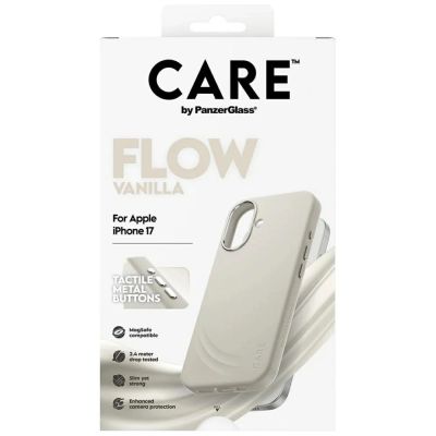 5. Etui CARE by PanzerGlass FLOW MagSafe na iPhone 17 - beżowy