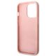 7. Etui Guess Glitter Script na iPhone 14 Pro - różowe