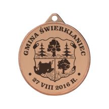 Medal metalowy z grawerowaniem na laminacie