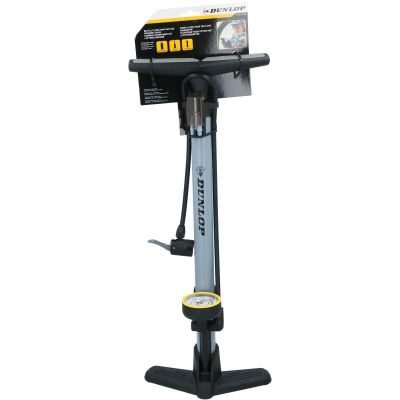 17. POMPKA WARSZTATOWO ROWEROWA DUNLOP 230Psi (16Bar) Z MANOMETREM SZARA