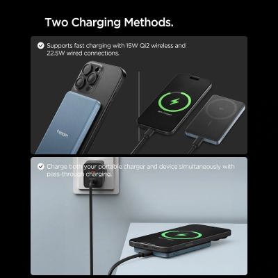 8. Powerbank Spigen EA2205MQ Essential MagSafe 5000MAH 22.5W QI2 - granatowy
