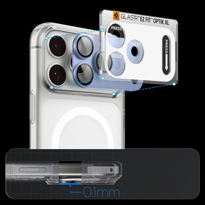 12. Szkło hartowane na aparat Spigen Optik Pro XL GLAS.TR EZ FIT na iPhone 18 Pro Max - jasnoniebieskie