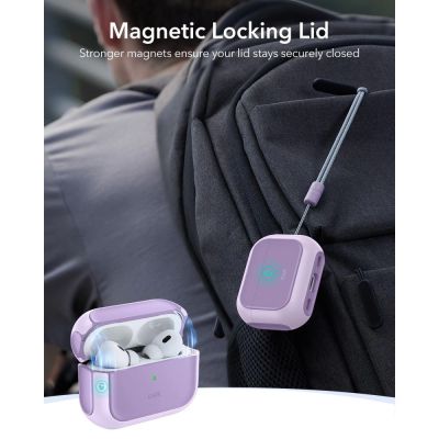 8. Etui ESR Orbit Halolock MagSafe na AirPods Pro - fioletowe