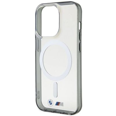 6. Etui BMW Silver Ring MagSafe na iPhone 14 Pro - przezroczyste