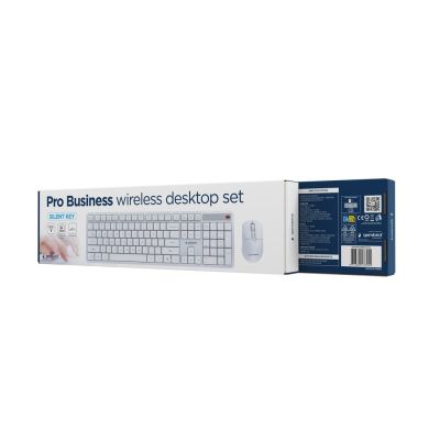 5. GEMBIRD BEZPRZEWODOWY ZESTAW KLAWIATURY + MYSZ SILENT KEY PRO BUSINESS, BIAŁY, UKŁAD US