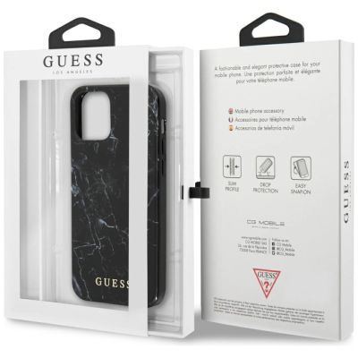 8. Etui Guess Marble na iPhone 12 mini - czarne