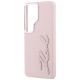 6. Etui Karl Lagerfeld Grained Signature Metal Resin Logo na Samsung Galaxy S26 Ultra - różowe