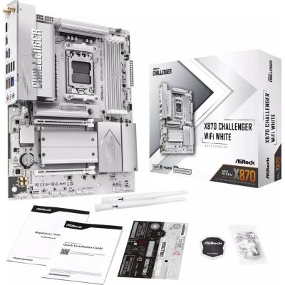 6. ASRock X870 Challenger WiFi White AM5 ATX  HDMI/USB-C