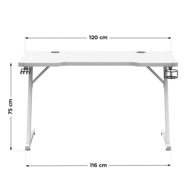 6. Biurko gamingowe Huzaro Hero 2.5 White RGB