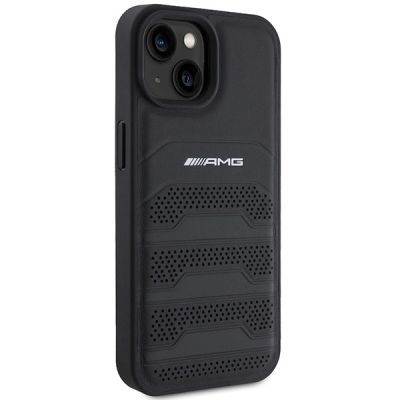 4. Etui AMG Leather Debossed Lines do iPhone 15 Plus - czarne