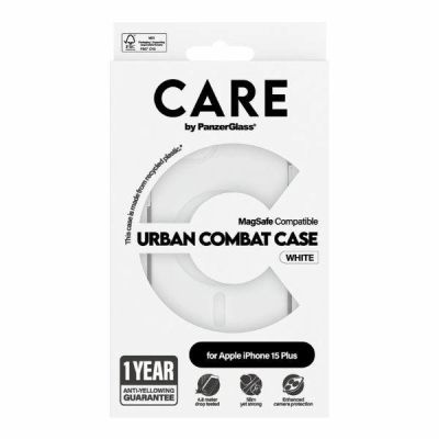 4. Etui CARE by PanzerGlass Urban Combat Case MagSafe na iPhone 15 Plus - białe