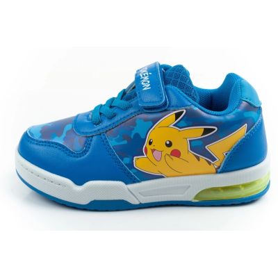 2. Leomil buty sportowe dziecięce sneakersy Pokemon lekkie na rzep LED niebieskie
