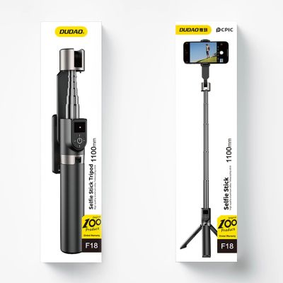 8. Selfie stick Dudao F18 1,1 m ze statywem i pilotem Bluetooth - czarny