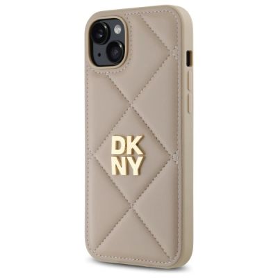 2. Etui DKNY Quilted Stack Logo na iPhone 15 Plus - beżowe