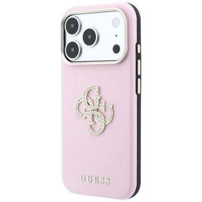 2. Etui Guess Smooth & Big Strass Logo na iPhone 18 Pro Max / 17 Pro Max - różowe