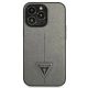 3. Etui Guess Saffiano Triangle Logo na iPhone 14 Pro - srebrne