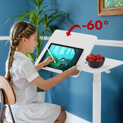 8. MACLEAN MOBILNE BIURKO/STAND NA LAPTOP, BIAŁE, REGULACJA WYSOKOŚCI 76-109CM, MAX. 30KG MC-120 W