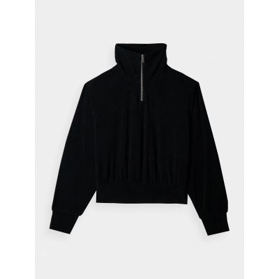 6. Bluza dresowa z weluru nierozpinana bez kaptura damska 4F 4FRAW24TSWSF2054-20S